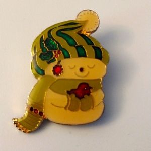 Cenennia vintage 1973 snowman brooch.